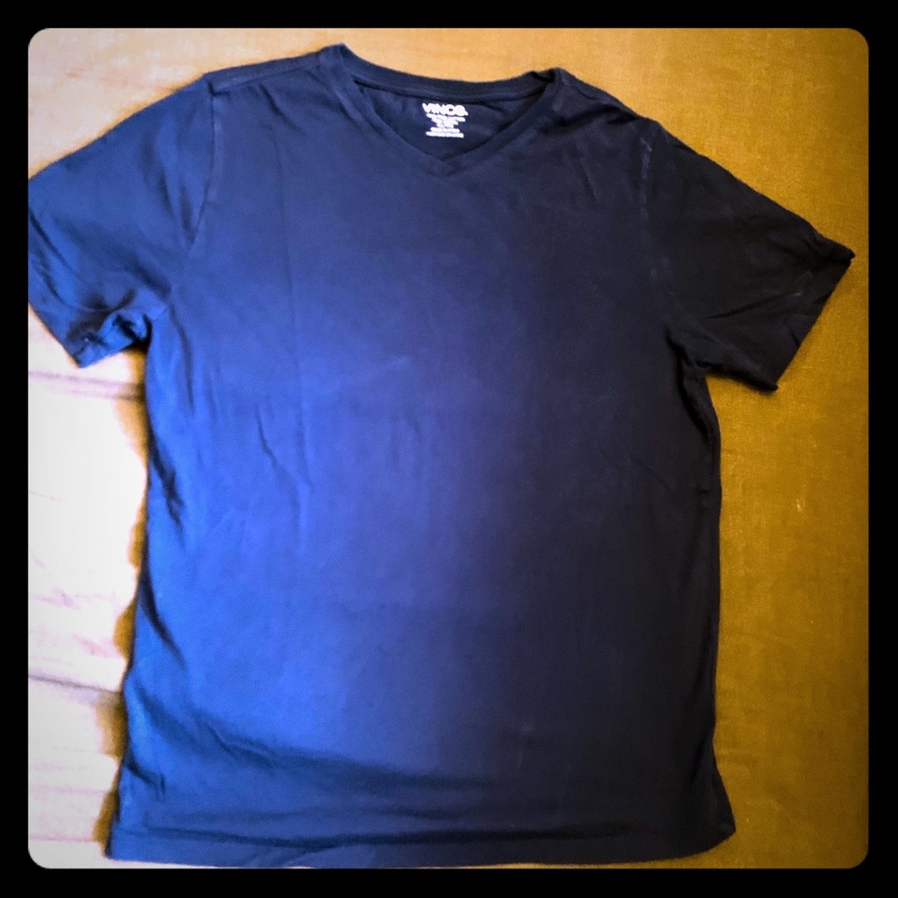 Vince Kids V Neck T Shirt XL Navy Blue